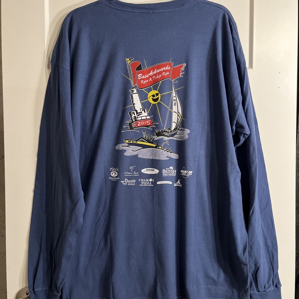 Comfort Colors Men’s Longsleeve Tshirt 2015 BassAckwards Race & Poker Run XL